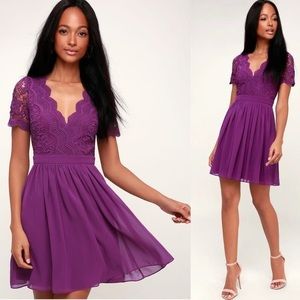 Lulus Purple Lace Dress NWT